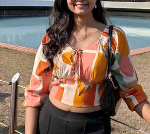 Colorful Geometric Print Top