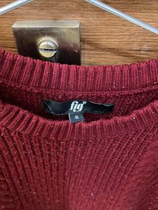 Burgundy Knit Sweater Dress