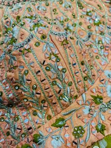 Peach Embroidered Anarkali Suit