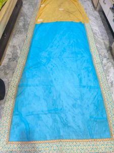 Elegant Blue &amp; Beige Saree