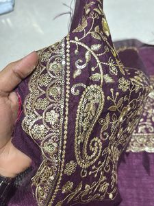 Embroidered Purple Blouse Piece