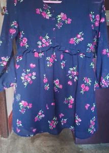 Floral Print Navy Blouse