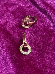 Sparkling AntiTarnish Circle Drop Earrings