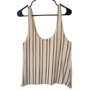 Zara Beige Black Tank Sheere Top