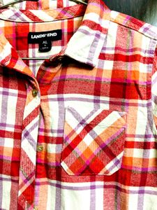 Lands&#39; End Plaid Flannel Shirt
