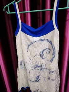 (Price Dropped) White Flower Net Top