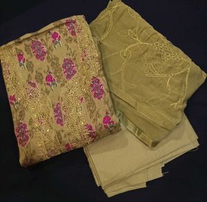 Unstitched Embroidered Salwar Kameez Set