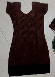 Brown Chikankari Kurthi