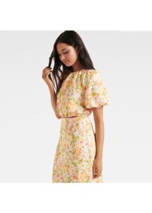 Forever New Tatiana Tie Back LinenCrop Top