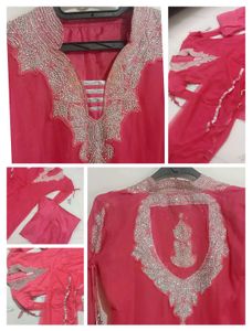 Elegant Pink net frock set