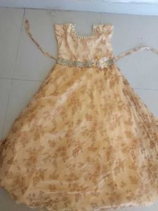 Printed Shinning Golden Dress 😍