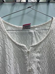 White Embroidered Straight Kurta