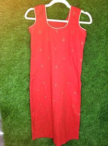 Red Slevless Kurta
