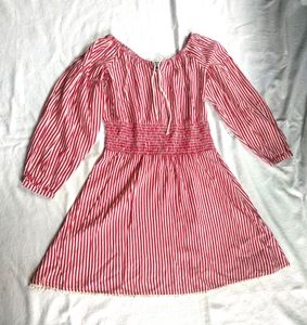 LA Loft Off Shoulder Stripped Skater Dress