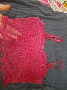 Maroon Brallete  Padded Strechable