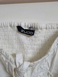 White Eyelet Puff Sleeve Crop Top