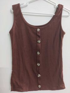 Light, Dark Pink and Brown Ribbed Top,