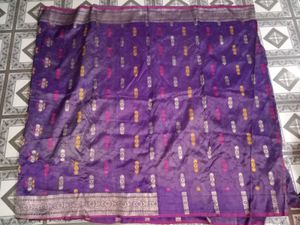 Purple Banarasi saree