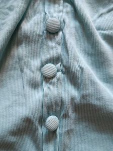 Sky Blue Button Crop Top
