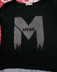 Chic MERO Crystal Letter Long Sleeve Top