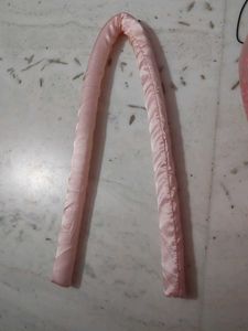 Pink Satin Heatless Hair Curler