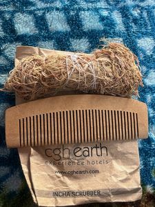 (loofah &amp; bamboo Comb) Set