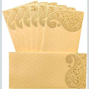 Pack Of 25 Cream Color Gold Foil Gifting Envelope