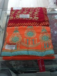 Elegant Embroidered Saree 2pc Combo