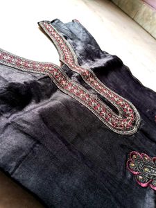 Embroidered Black Kurta