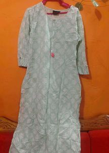 Mint Green Printed Kurti
