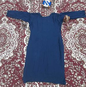 Navy Colour Suit Salwar With Orange Dupatta