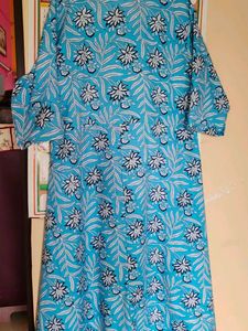 Blue Floral Print Kurti