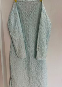 Skyblue Chikankari Kurta