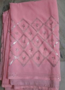 Beautiful party wear saree with Jewelry