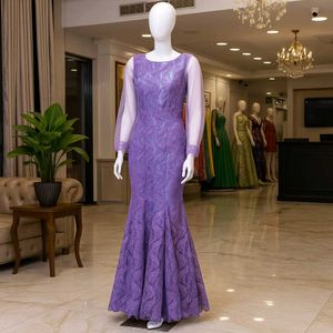 Elegant Purple Lace Mermaid Gown