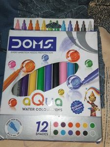 DOMS Aqua Water Colour Pens - 12 Shades