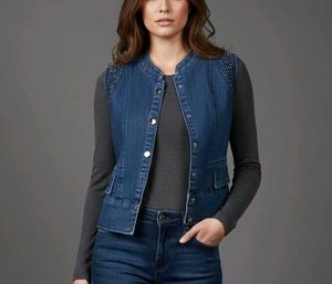 Denim Vest with Embellishments