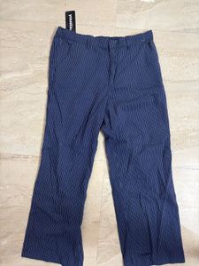 Navy Striped Trousers