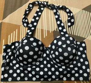 👙Black &amp; White Polka Dot Bikini swim top 🏖️