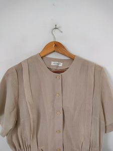 Shirt Top With Clinched Waist