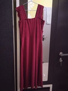 Burgundy Tiered Midi Dress