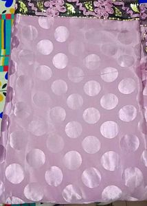 Elegant Pink Polka Dot Saree