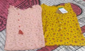 Combo  Mustard Kurta  And Pink Colour  Flora Kutr