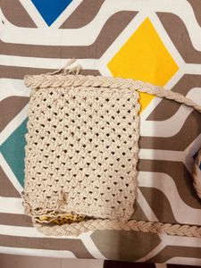 Macrame Fringe Crossbody Bag