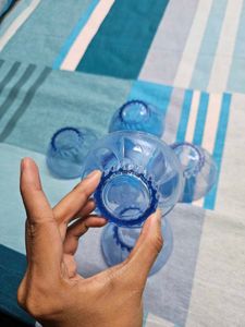 Blue glass bowls(Set of 6)
