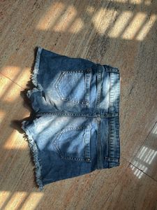 Denim Shorts with Floral Detail