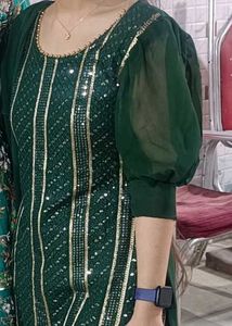 3 Pieces Green Garara Suit