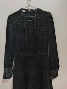 Black shimmer A-line Dress