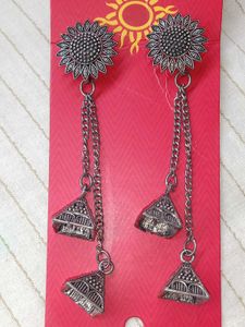 Oxidized Silver Earring Set