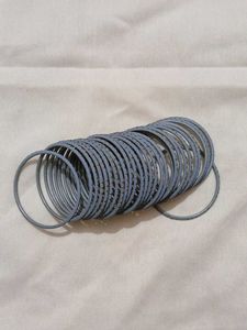 Metal Bangle Set - Grey